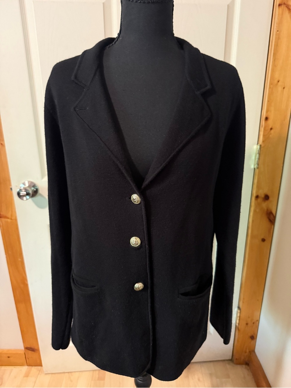 Bruno Magli Women’s Black Knit Blazer, Size XL